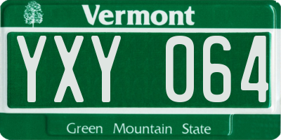 VT license plate YXY064