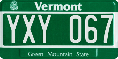 VT license plate YXY067