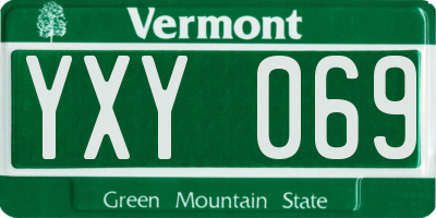VT license plate YXY069