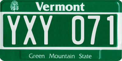 VT license plate YXY071