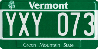 VT license plate YXY073