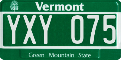 VT license plate YXY075