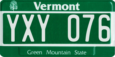 VT license plate YXY076