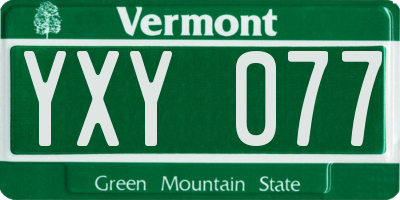 VT license plate YXY077