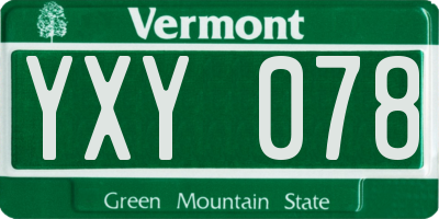 VT license plate YXY078