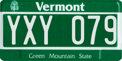 VT license plate YXY079
