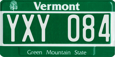 VT license plate YXY084