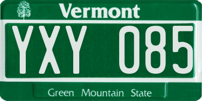 VT license plate YXY085
