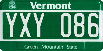 VT license plate YXY086