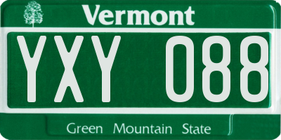 VT license plate YXY088