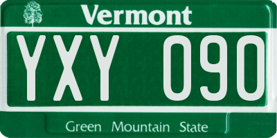 VT license plate YXY090