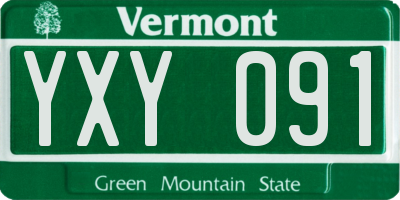 VT license plate YXY091