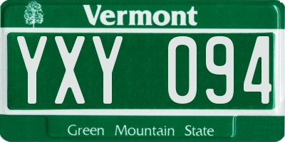 VT license plate YXY094