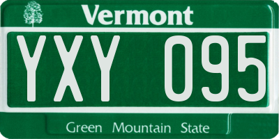 VT license plate YXY095