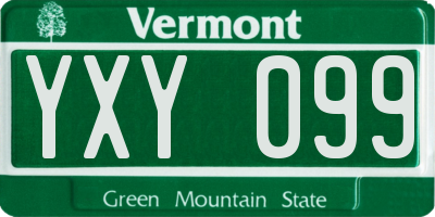 VT license plate YXY099