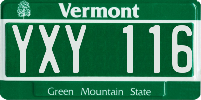 VT license plate YXY116