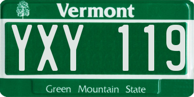 VT license plate YXY119