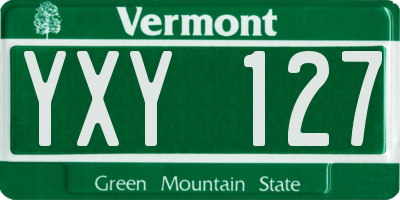 VT license plate YXY127