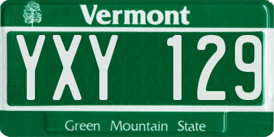 VT license plate YXY129