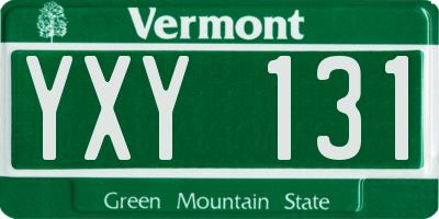 VT license plate YXY131