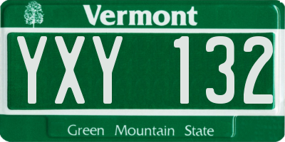 VT license plate YXY132