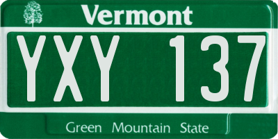 VT license plate YXY137
