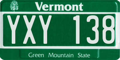 VT license plate YXY138