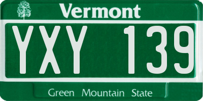 VT license plate YXY139