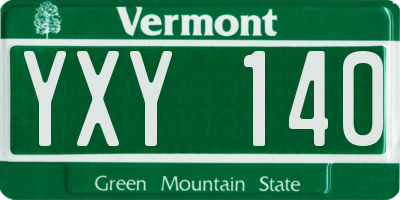 VT license plate YXY140