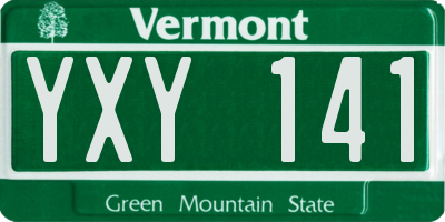 VT license plate YXY141