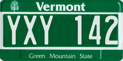 VT license plate YXY142