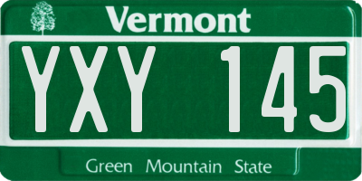 VT license plate YXY145