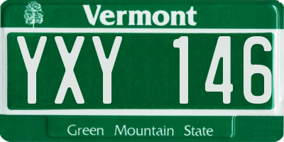 VT license plate YXY146