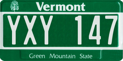 VT license plate YXY147