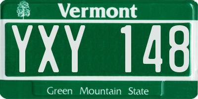 VT license plate YXY148