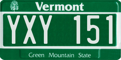 VT license plate YXY151