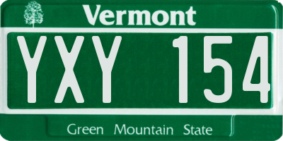VT license plate YXY154
