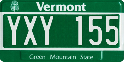 VT license plate YXY155
