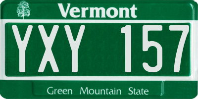 VT license plate YXY157