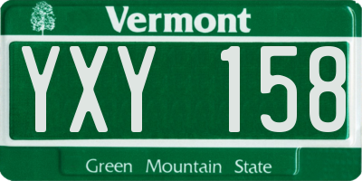 VT license plate YXY158