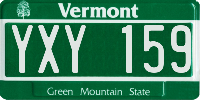 VT license plate YXY159
