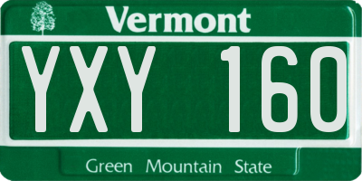 VT license plate YXY160