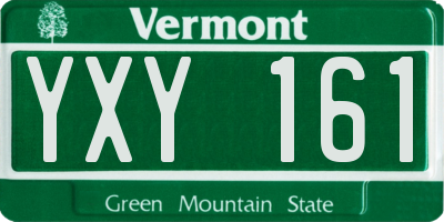VT license plate YXY161
