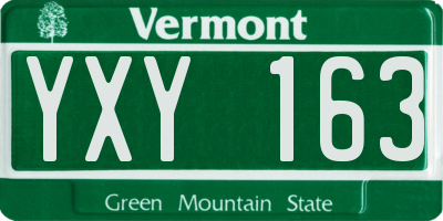 VT license plate YXY163