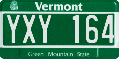 VT license plate YXY164