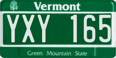 VT license plate YXY165