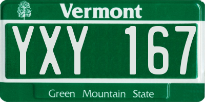 VT license plate YXY167