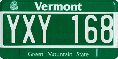 VT license plate YXY168