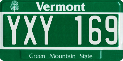 VT license plate YXY169