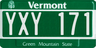 VT license plate YXY171